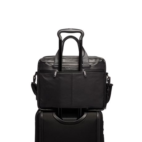 Tumi Alpha Expandable Organizer Laptop 15" Brief Leather Black