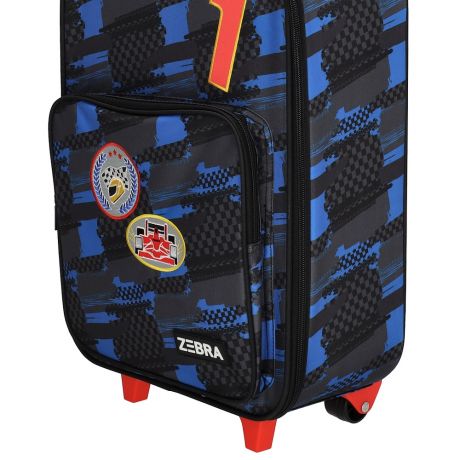 Zebra Trends Zachte Kinderkoffer Race Car Black