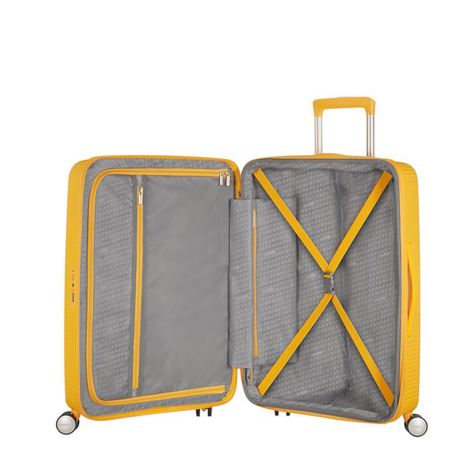 American Tourister Soundbox Spinner 77 Expandable Golden Yellow