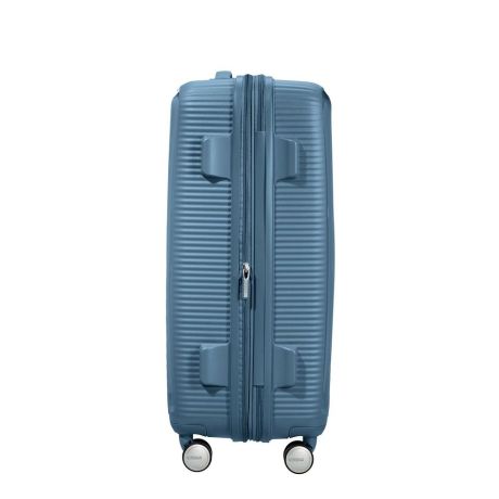 American Tourister Soundbox Spinner 77 Expandable Stone Blue