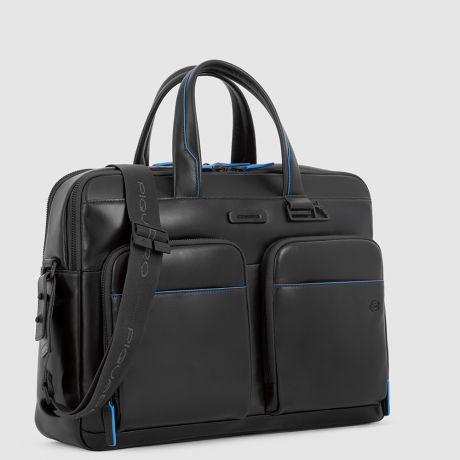 Piquadro Blue Square Revamp Laptoptas 15.6" Black