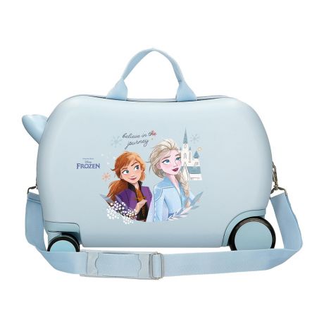Frozen Rolling Suitcase 4 Wheels Believe In The Journey Ice Blue