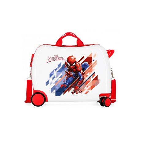 Spiderman Rolling Suitcase 4 Wheels White