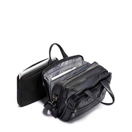 Tumi Alpha Expandable Organizer Laptop 15" Brief Leather Black