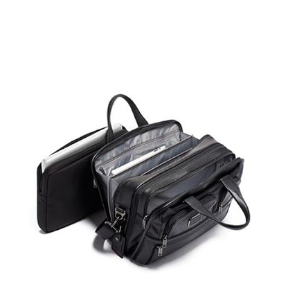 Tumi Alpha Expandable Organizer Laptop 15" Brief Leather Black
