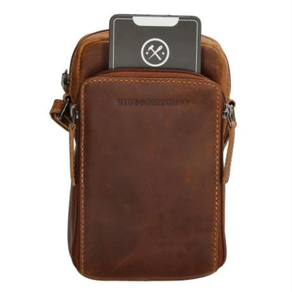 Hide & Stitches Japura Telefoontasje Cognac