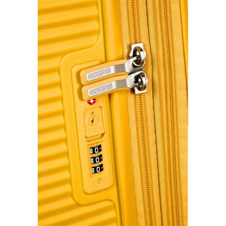 American Tourister Soundbox Spinner 77 Expandable Golden Yellow