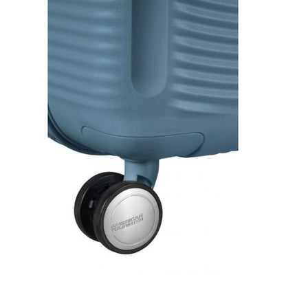 American Tourister Soundbox Spinner 77 Expandable Stone Blue