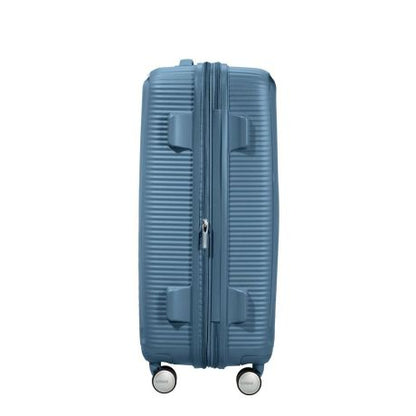 American Tourister Soundbox Spinner 77 Expandable Stone Blue