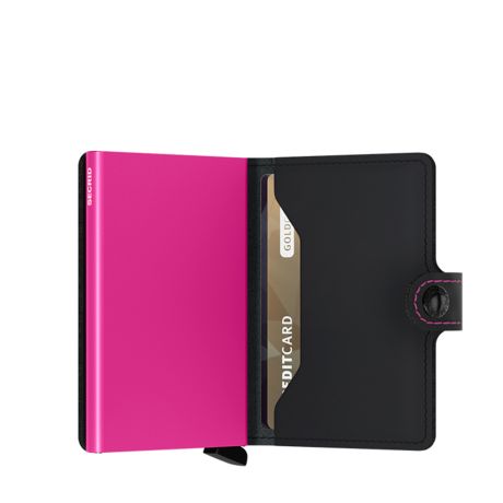 Secrid Mini Wallet Portemonnee Matte Black & Fuchsia