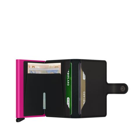 Secrid Mini Wallet Portemonnee Matte Black & Fuchsia