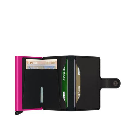 Secrid Mini Wallet Portemonnee Matte Black & Fuchsia