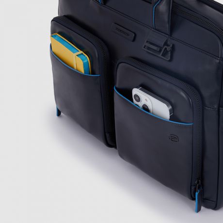 Piquadro Blue Square Revamp Laptoptas 15.6" Mahagony Brown