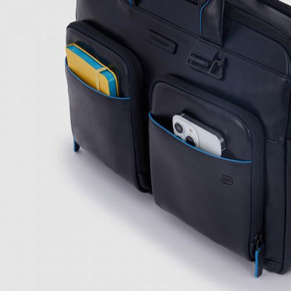 Piquadro Blue Square Revamp Laptoptas 15.6" Mahagony Brown