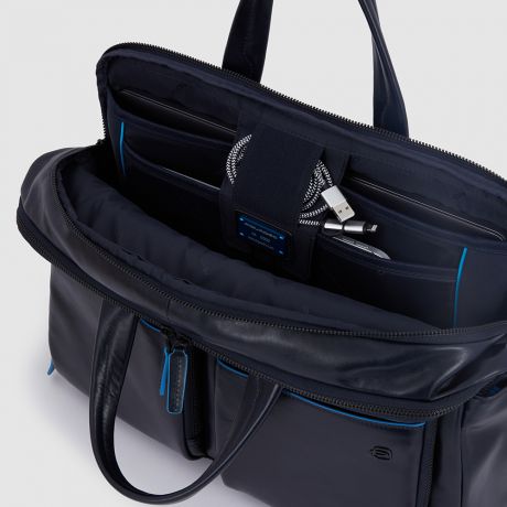 Piquadro Blue Square Revamp Laptoptas 15.6" Mahagony Brown