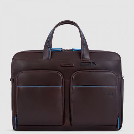 Piquadro Blue Square Revamp Laptoptas 15.6" Mahagony Brown