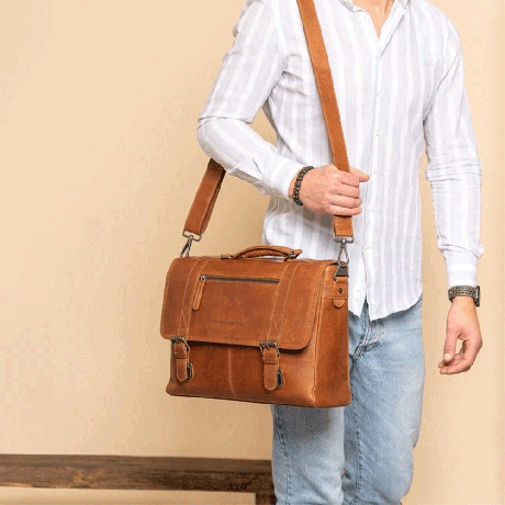 Chesterfield Imperia Leren Laptoptas 15'' Cognac