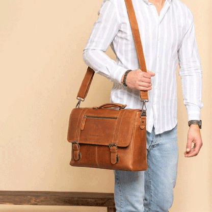 Chesterfield Imperia Leren Laptoptas 15'' Cognac