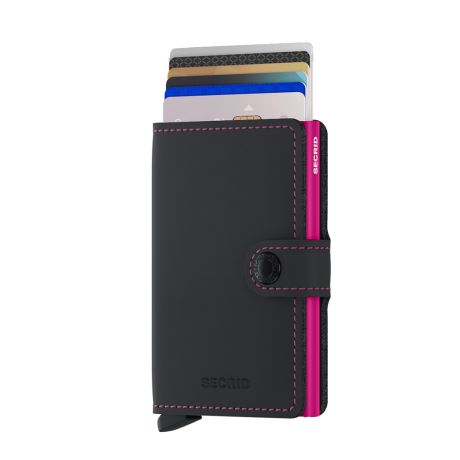 Secrid Mini Wallet Portemonnee Matte Black & Fuchsia