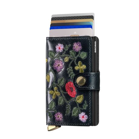 Secrid Premium Mini Wallet Portemonnee Stitch Floral Black