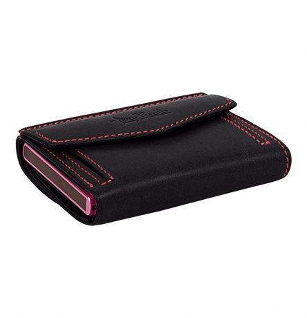 Tony Perotti Furbo Leren Pasjeshouder Met Kleingeldvak Black/Fuchsia