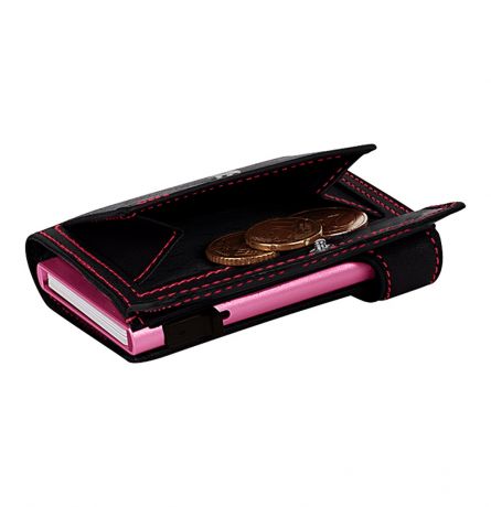 Tony Perotti Furbo Leren Pasjeshouder Met Kleingeldvak Black/Fuchsia