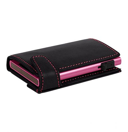 Tony Perotti Furbo Leren Pasjeshouder Met Kleingeldvak Black/Fuchsia